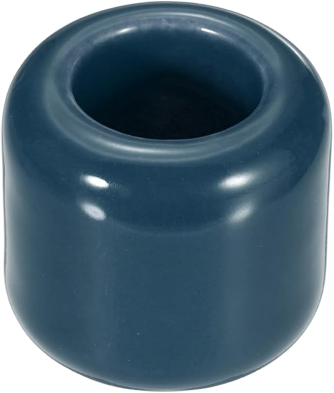 uxcell Ceramic Chime Candle Holders, Small Ceramic Candle Holders for Birthday Parties Dinners Weddings Table Centerpiece Gatherings Anniversaries Occasions, Dark Blue