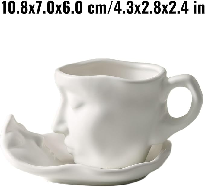 Artistic Ceramic Coffee Mug with Sculptural Face Design for Home Decor and Gift Giving