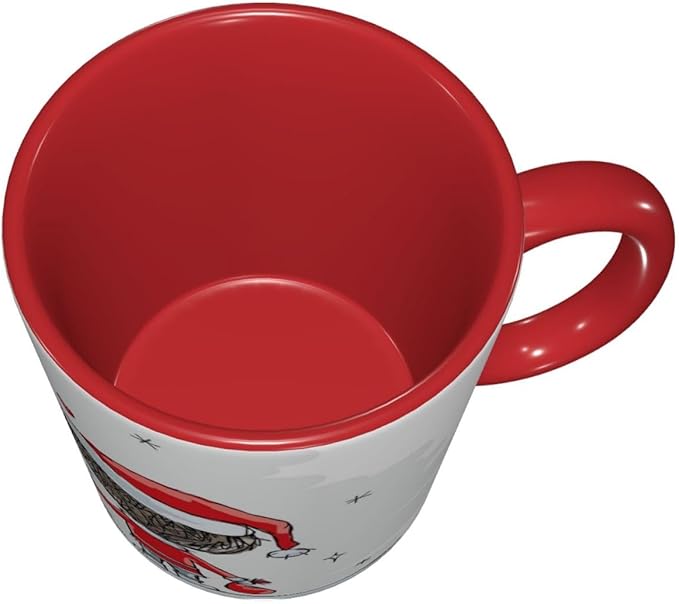 Poppy Flower,Funny Novelty Ceramic Coffee Cups With Handle,Watercolors Design of Poppy Tea Cup for Office and Home, 11 Oz,Dishwasher Microwave Safe (Red)