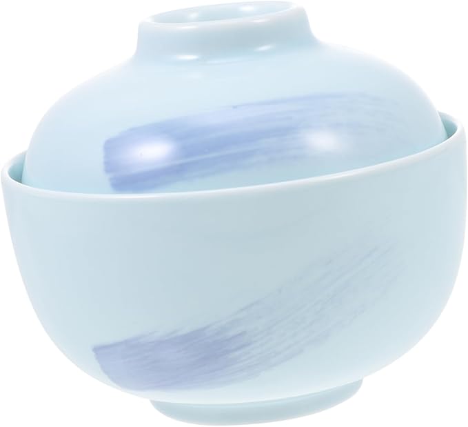 Luxshiny Japanese Green Porcelain Egg-Shaped Stew Pot Creative Soup Bowl for Desserts Kitchen Serving Bowl for Home and Restaurant Use
