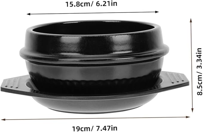 GLEAVI Korean Stone Pot Stewing Pot Ceramic Casserole Bibimbap Cooking Soup Lid Korean Hot Kitchen Cookware