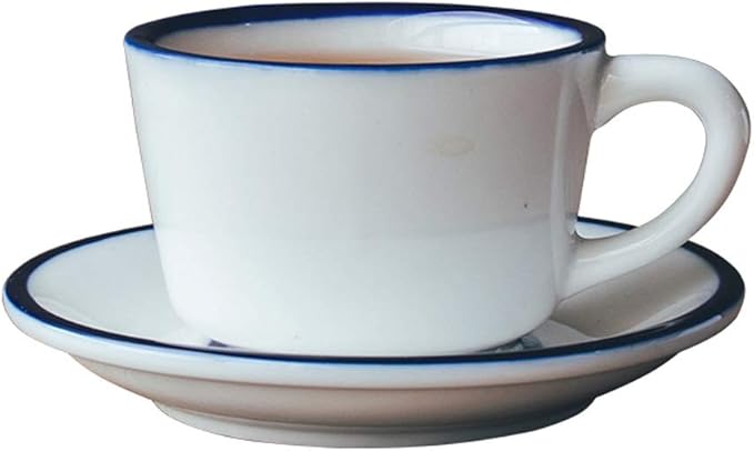 Coffee Cup Retro Smooth Coffee Cup,Handmade Ceramic Tea Cup,Drinking Glass,Simple Saucers Set,Asian Style,Nice, White 7.85Oz Tea Cup，