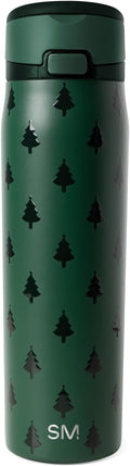 Simple Modern Mesa Loop | Christmas Water Bottle with Straw | 24oz Cup Holder Friendly Insulated Stainless Steel Bottles for Travel, School | Holiday Gifts for Women Men Her Him | Winter Trees