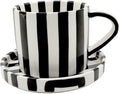 8 Oz Ceramic Coffee Mug Espresso Cups with Saucer Mug And Saucer Set Cup And Saucer Coffee Cups with Saucers Coffee Cups And Saucers,Black