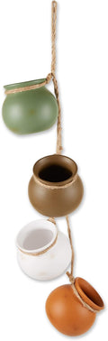 Zingz & Thingz Color Terracotta Planter Collection 4-Piece Dangling Hanging Mini Pots, 3.75x3.75x23, Neutral