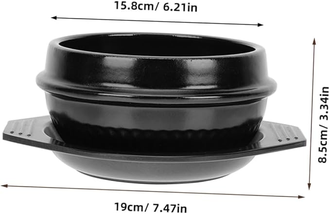 PRETYZOOM Korean Stone Pot Bibimbap Casserole Pot Ceramic Cooking for Soup Rice Stew Heat Resistant Easy to Clean