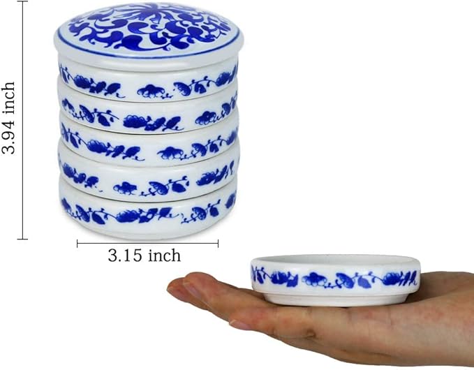5 Layers Mixing Trays Set Round Porcelain Watercolor Palettes Sauce Dishes