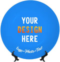 Custom Photo Ceramic Decorative Plate, Wobble-Plate Dishes with Display Stand, Handmade Ceramic Ornament, for Wall Hanging Living Room Bathroom Decor Gift, DodgerBlue-6 In