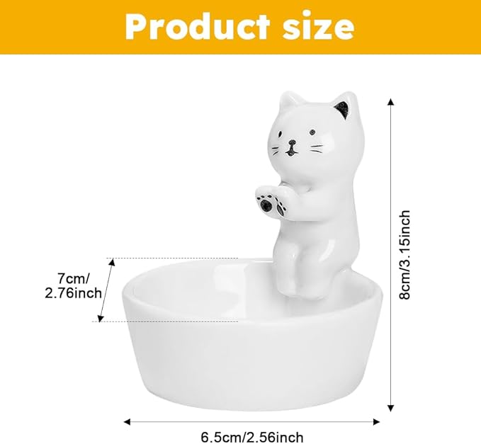 Kitten Candle Holder, Cute Cartoon Cat Candlestick Handmade Scented Candle Sticks Holder Decor Cat Lover Gifts Ca-t Home Decor Candlestick (Not Included Candles)(Color:White)