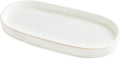10x5 Bathroom Vanity Tray, Oval Ceramic Decorative Perfume Candle Tray for Bathroom/Kitchen Counter, White