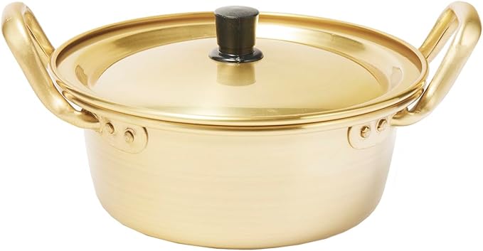 xenoz Korean Ramen Pot Aluminum Cooking Pot Lightweight Noodle Cooker with Lid for Ramen Soup Dorm Cooking Small Kitchen Made in Korea