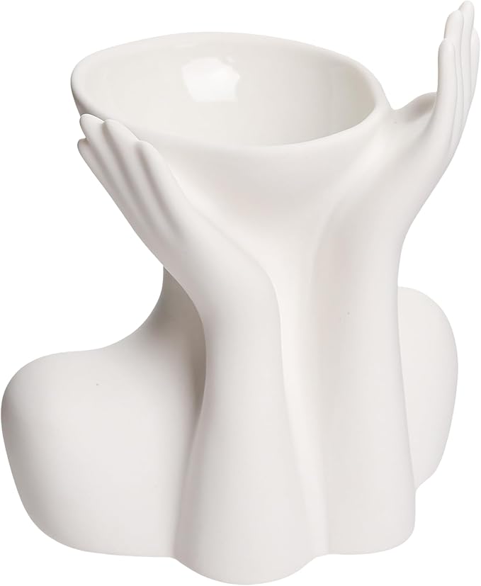 Elegant Hands Ceramic Vase – Modern Abstract Sculpture Planter for Home & Office Décor – Minimalist Art Piece for Flowers, Succulents, or Standalone Accent Decoration