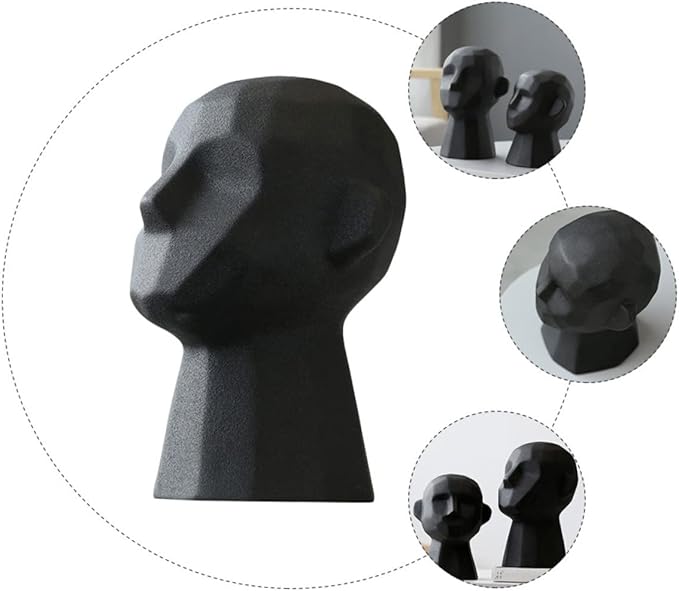 PRETYZOOM Nordic Abstract Portrait Sculpture Decor Ceramic Artware for Home Decoration Creative Art Design Unique for Art Lovers for Living Room and Office