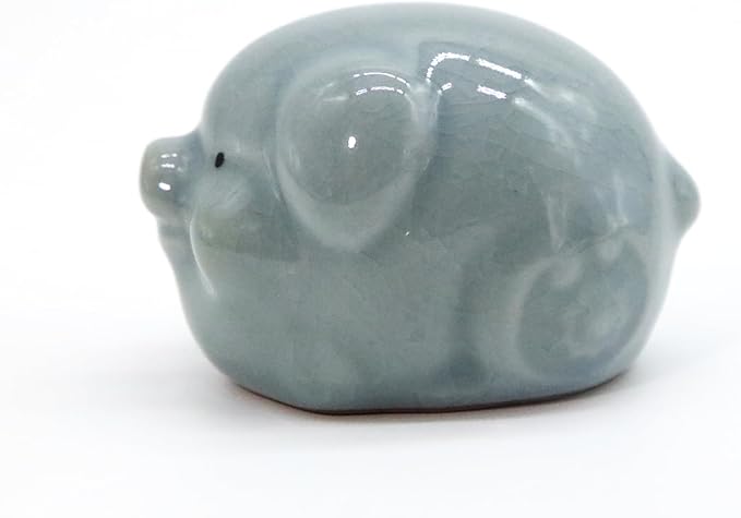 12 Chinese Zodiac Tea Pet, Unique Crackle Ru Porcelain, Traditional Chinese Cultural Tea Accessory, Asian Home & Office Decor, Gift for Tea Lovers & Anniversaries (Pig 1pc)