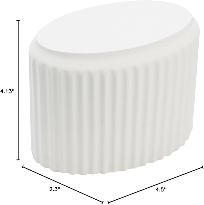 Oval-Shape Ceramic Toothbrush Holder Bathroom Supplies Organizer Accessory (4.4x2.3in White)