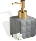 Hand Soap Dispenser Dish Cube Soap Dispenser Countertop 7.44 FL OZ. /220 ML Hand Lotion Pump Bottle Ceramic Lotion Container Liquid Hand Soap Jar Shower Dispenser Kitchen Bathroom Décor (Gray)