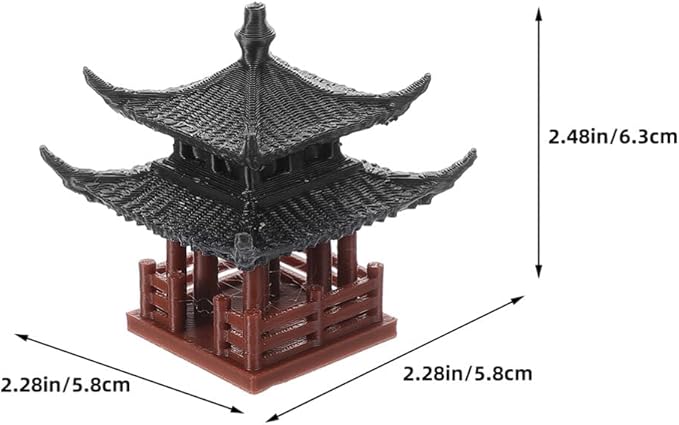 Milisten Mini Pagoda Statue, Miniature Hexagon Pavilion Figurine Ceramic Flower Vase Landscape Asian Zen Garden Fairy Garden Aquarium Dollhouse Decor