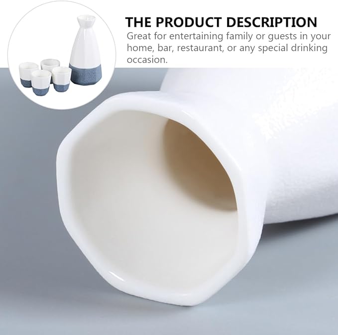 Sake Cup Set,Japanese Sake Cup,1 Set/5pcs Flagon Wine Glass Set Water Bottle Set Korean Gifts Wedding Champagne Glasses Ceramics Ceramic Drinkware