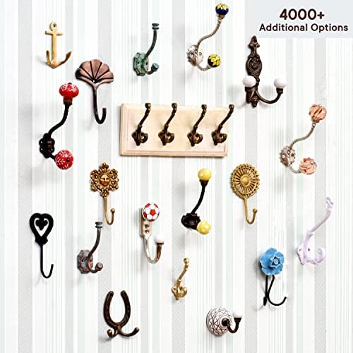 IndianShelf Cute Ceramic, Zinc Decorative Cute Hooks for Hanging Coats, Jackets, Leash, Hat, Towel, Backpack, Purse, Handbag Wall Hanger[White]