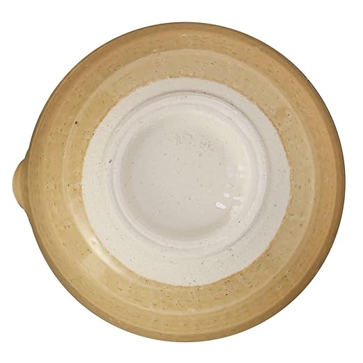 TIKUSAN Ceramic Ripple Ridge Mortar & Pestle (Suribachi & Surikogi) Set with Spout Made in Japan Mino Ware (Medium Brown)