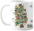 Map Landmarks of Korea Art Deco Gift Fashion Mug Pottery Ceramic Coffee Porcelain Cup Tableware