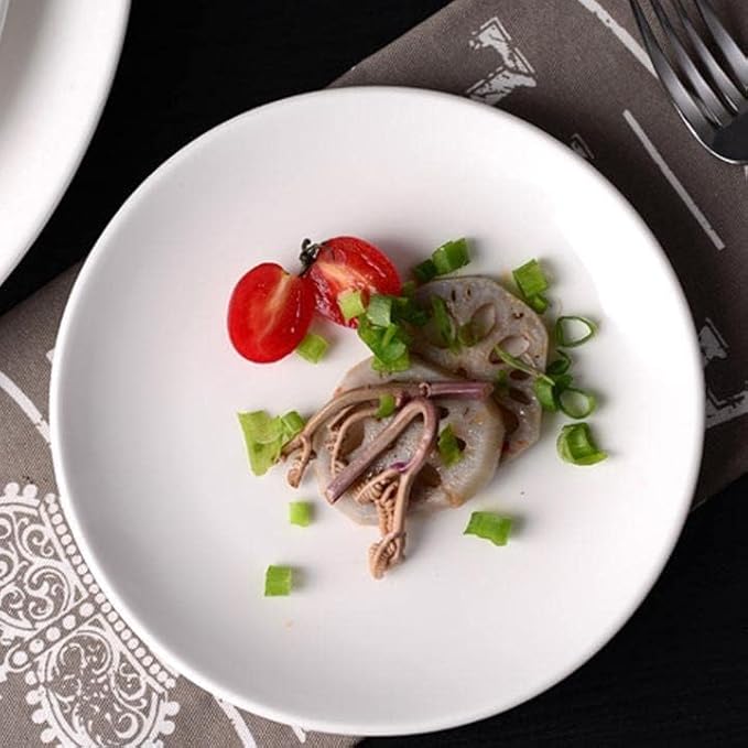 Porcelain Appetizer Plates Set of 3, 5 Inch White Dessert Salad Plates, Small Dinner Plates for Sides Snack Sauce, Kitchen Ceramic Serving Dishes