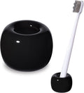 Urbanstrive Sleek Mini Ceramics Toothbrush Holder Stand for Bathroom Vanity Countertops, Black