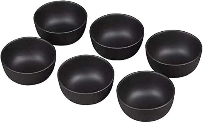 Purple Sand Mini Tea Tasting Cup Set of 6 - Kung Fu Tea Cup, Ceramic, Black