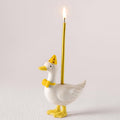 Mumufy Silly Goose Cake Candle Holders with Birthday Candle One Birthday Party Supplies Mini Cute Cake Topper Stand Candlestick for Kids Baby Shower Party Celebration, 3.15 Inch(Goose,Yellow)