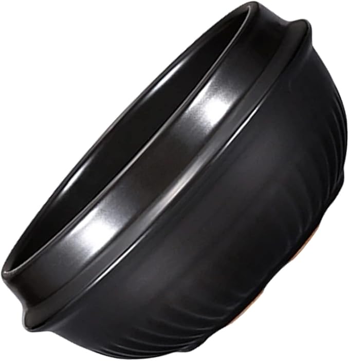 KICHOUSE 1pc Korean Stone Pot for Cooking Ceramic Casserole for Bibimbap Stews Soups Household Cookware Uniform Heat Distribution for Home Dining