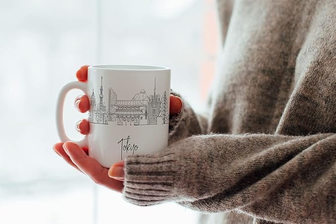Tokyo Skyline Ceramic Mug, Asia Keepsake 11oz White Mug, Custom Coffee Cup, Gift For Birthday, Asia Skyline Coffee Cup, Mugs for Women, Personalized Coffee Mugs