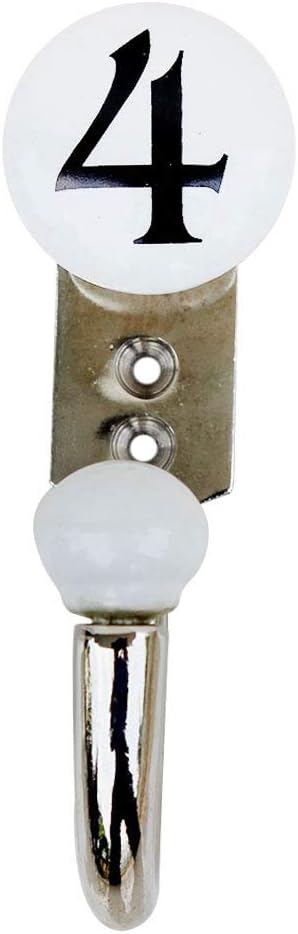 IndianShelf 6-Piece Ceramic, Zinc Decorative Cute Hooks for Hanging Coats, Jackets, Leash, Hat, Towel, Backpack, Purse, Handbag for Kitchen Décors-White