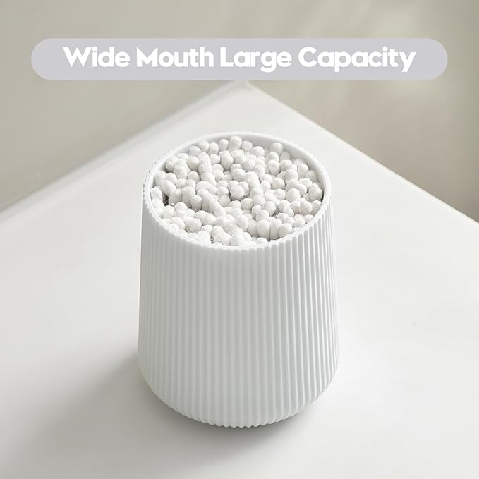 White Striped Toothbrush Holder for Electric Toothbrushes Bathroom Organizer Cup for Toothpaste Kids & Adults