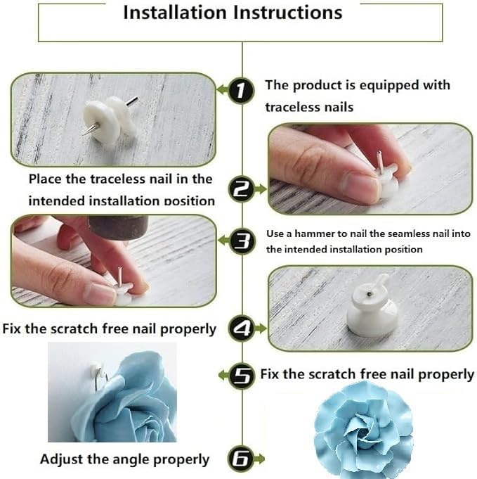 Snow Lotus，3.54" Ceramic Flower Wall Art, Artificial 3D Flower Wall Art, Handmade 3D Wall Art Hanging Sculpture, Porcelain Flower Wall Decoration for Home Office Decor (Light Green)