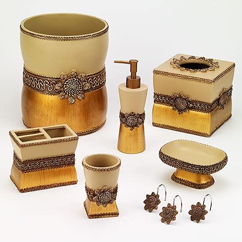 Avanti Linens - Tumbler, Countertop Organizer, Stylish Home Decor (Gold Collection)