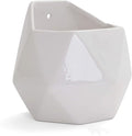 Milltown Merchants Succulent Wall Planters - Wall Vases - White Ceramic Wall Mounted Planters - Succulent Plant Pots - Hanging Vases for Living Wall (2 Pack/Geometric/White)