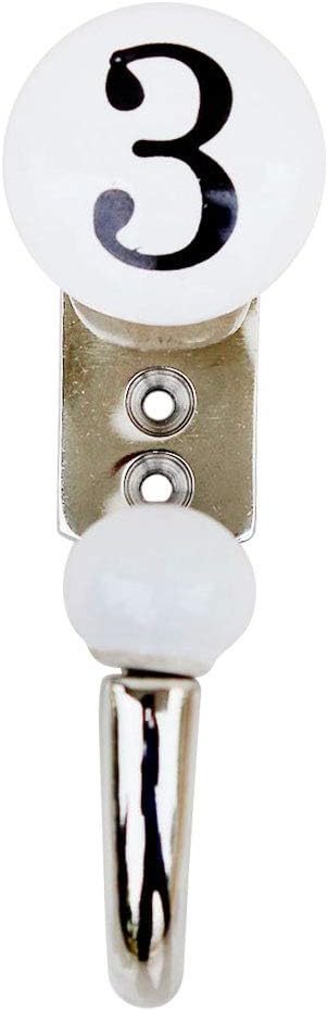 IndianShelf Stylish Ceramic, Zinc Decorative Cute Hooks for Hanging Coats, Jackets, Leash, Hat, Towel, Backpack, Purse, Handbag for Bathroom Décor(White)