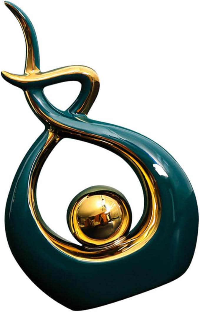Vaguelly Ceramic Modern Abstract Art Statue for Home Decor Lightweight Sculpture for Living Room and Dining Table Centerpiece Unique Design for Artistic Touch Bedroom and Study