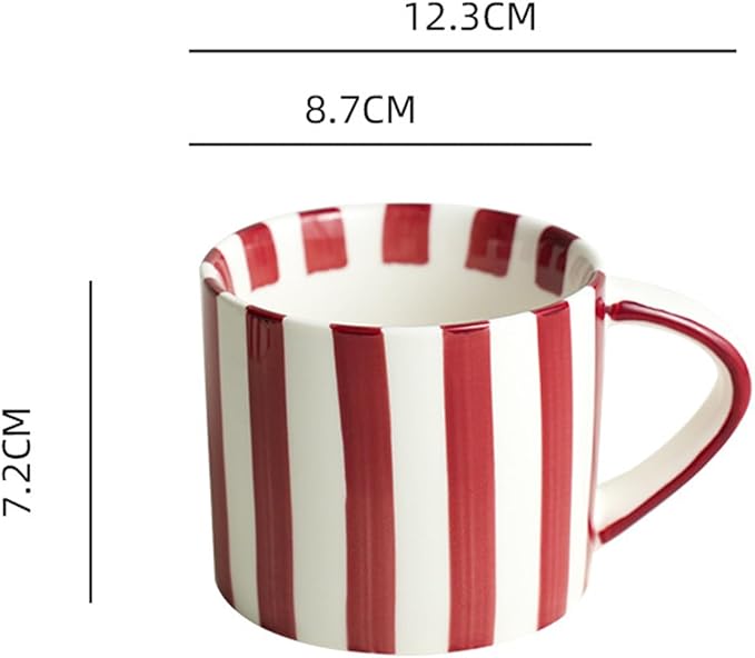 8 Oz Ceramic Coffee Mug Espresso Cups with Saucer Mug And Saucer Set Cup And Saucer Coffee Cups with Saucers Coffee Cups And Saucers,Red