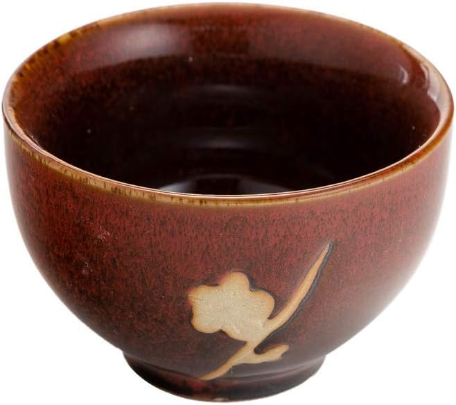 TJ Global Chinese/Japanese Ceramic Tea Set, 100% Handmade Traditional Tea Ceremony Set with Teapots, 6 Teacups, Bamboo Tea Tray with Drainage (Red)