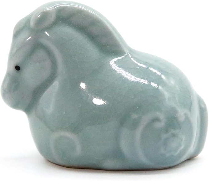 12 Chinese Zodiac Tea Pet, Unique Crackle Ru Porcelain, Traditional Chinese Cultural Tea Accessory, Asian Home & Office Decor, Gift for Tea Lovers & Anniversaries (Horse 1pc)