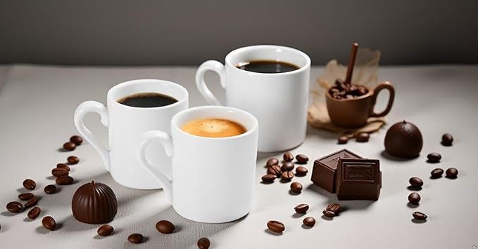 Pure White Ceramic Espresso Cup (2 oz/60 ml), set of two