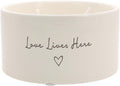 Pavilion Gift Company - Love Lives Here - 10 oz Soy Wax Ceramic Vessel Candle Housewarming Apartment-Warming Gift Present Neutral Home Decor
