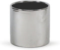 WGVI Silver Ceramic Cylinder Vase Width 6.5" Height 6", Flower Arrangements, Candle Holder, Terrarium Planter Pot, Storage Container Organizer, Pen Brush Holder, Smooth Silver Tabletop Decor, 1 Pc