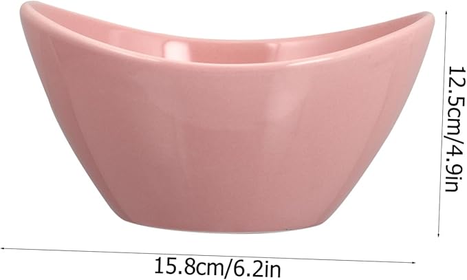 2pcs Handmade Ceramic Salad Bowls Small Pink Multipurpose Tableware for Soup Noodles Rice Fruits for Home Dining and Serving