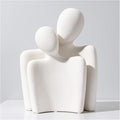 Hugging Couple Statues Ceramic Lover Figurine Characters Book Shelf Coffee Table Decor for Home (White)
