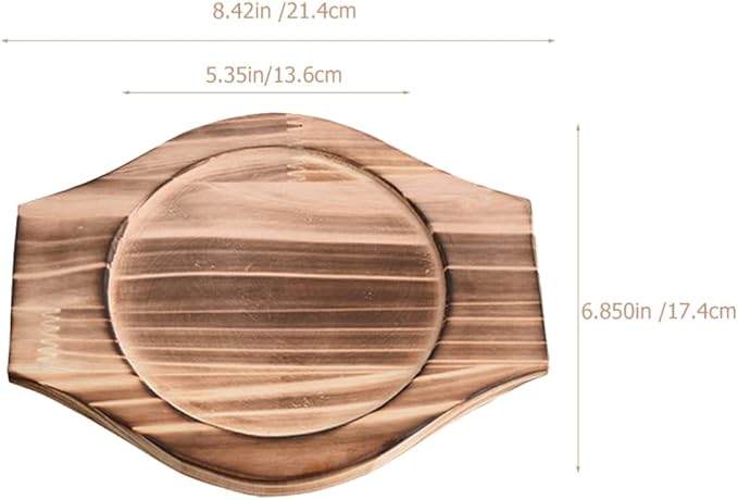 UPKOCH Wooden Bowl Mat 8.4X6.9 Inch Natural Wood Trivet for Hot Stone Bowls Korean Stone Pot Coaster Heat Resistant Kitchen Clay Pot Base