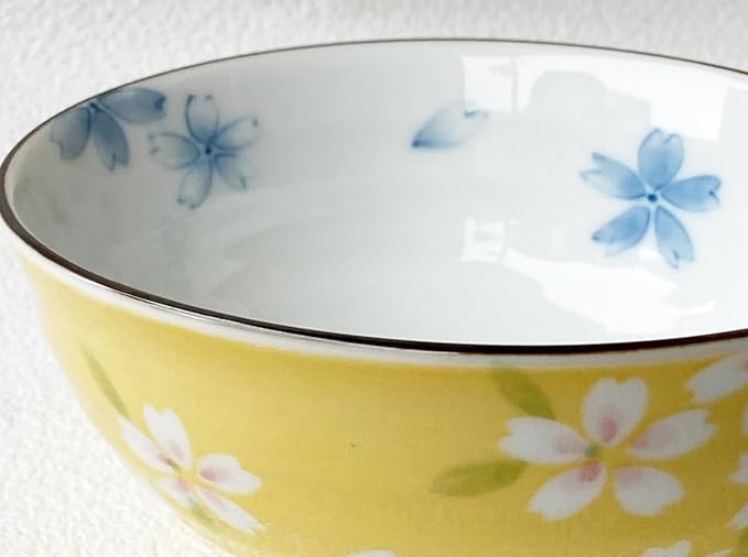 Mino ware Rice bowl Gohan 4.52x2.36inch Cherryblossom pattern,Made in Japan,set of 2