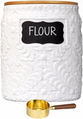 Ceramic Canister for the Kitchen (94oz/2779ml) – Airtight Kitchen Counter Storage with Bamboo Lids, Decorative Flour Sugar Coffee Jars for Pantry & Home