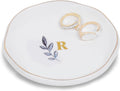 Personalized Ceramic Ring Dish, Initial Jewelry Tray for Rings, Earrings, Necklaces & Bracelets, Gift for Engagements, Birthdays, Holidays, Mom, Sister, Bridesmaid, Bride-to-Be, 4" Ring Plate